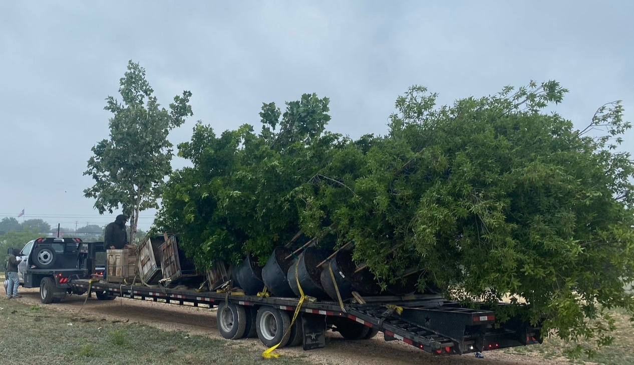 Full trailer headed to a big install